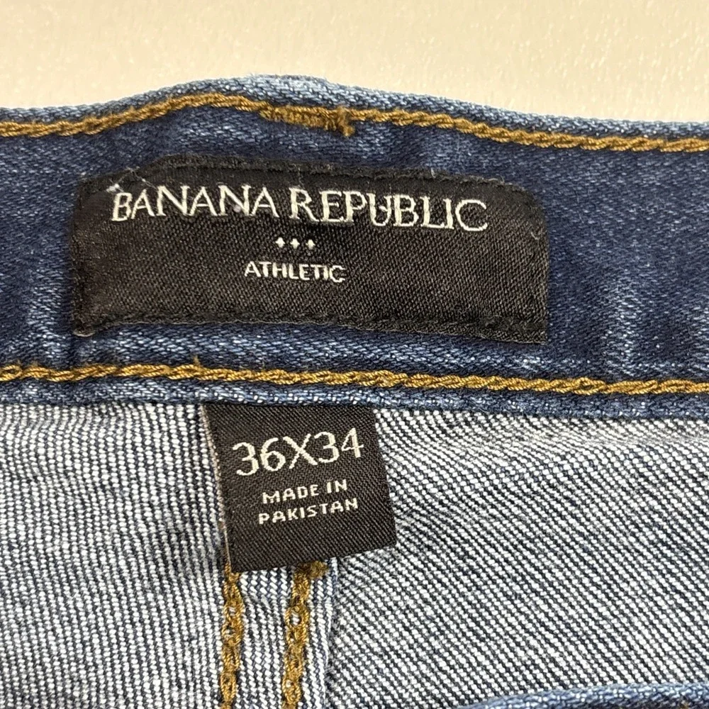 Banana Republic Jeans Men 36x34 Blue Tapered Leg Preppy Stretch Denim‎ Casual